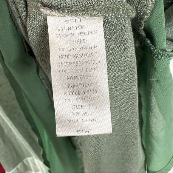 Kori America Green Lace Trim Tunic Size Large - Picture 5 of 7